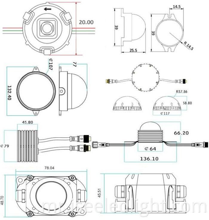 DMX512 LED Dot Dimension